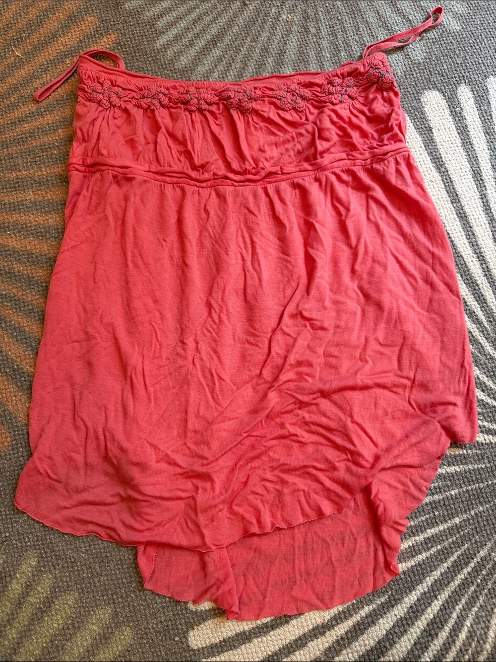 Free People Coral-Pink High-Low Rube Top Strapless